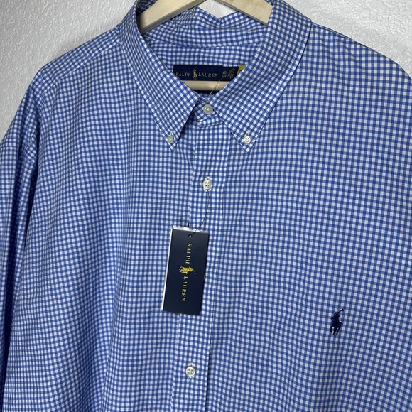 Polo Ralph Lauren Other - Polo Ralph Lauren Mens Core Replen Shirt Blue White Check Gingham 4XLT
